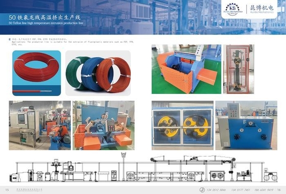 Teflon hattı Yüksek sıcaklıklı PTFE Ekstrüzyon Üretim hattı 200m/Min