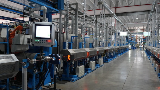 Buy 50rpm Screw Speed Silicone Wire Extrusion Line 100kg/H 0.35-10mm2 Conductor Specification online manufacture